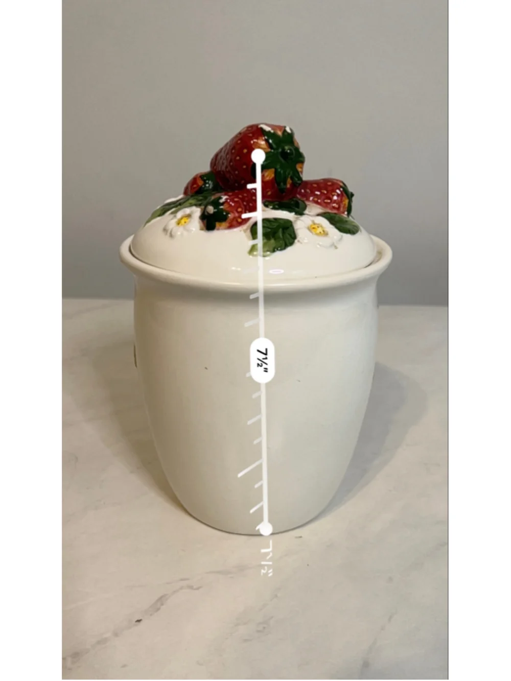 VTG Bees & Strawberry 80s Ceramic Kitchen Canister Jar